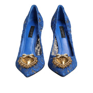 Pantofi Dolce & Gabbana Blue Taormina Lace Devotion