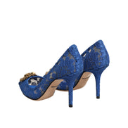 Pantofi Dolce & Gabbana Blue Taormina Lace Devotion