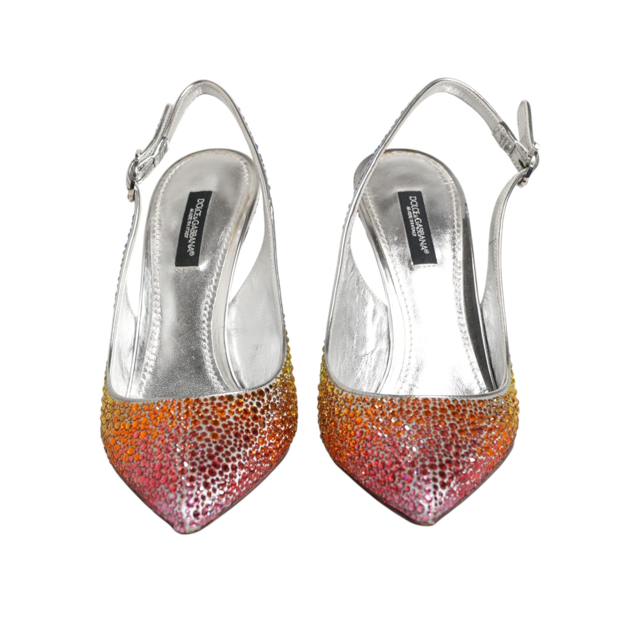 Pantofi cu toc Dolce & Gabbana Multicolor din Paiete cu Baretă la Spate
