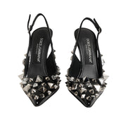 Dolce & Gabbana pantofi slingback negri din piele cu ținte
