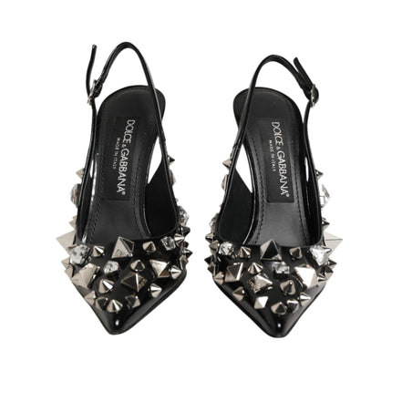 Dolce & Gabbana pantofi slingback negri din piele cu ținte