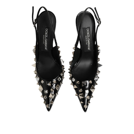 Dolce & Gabbana pantofi slingback negri din piele cu ținte
