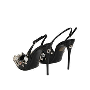 Dolce & Gabbana pantofi slingback negri din piele cu ținte