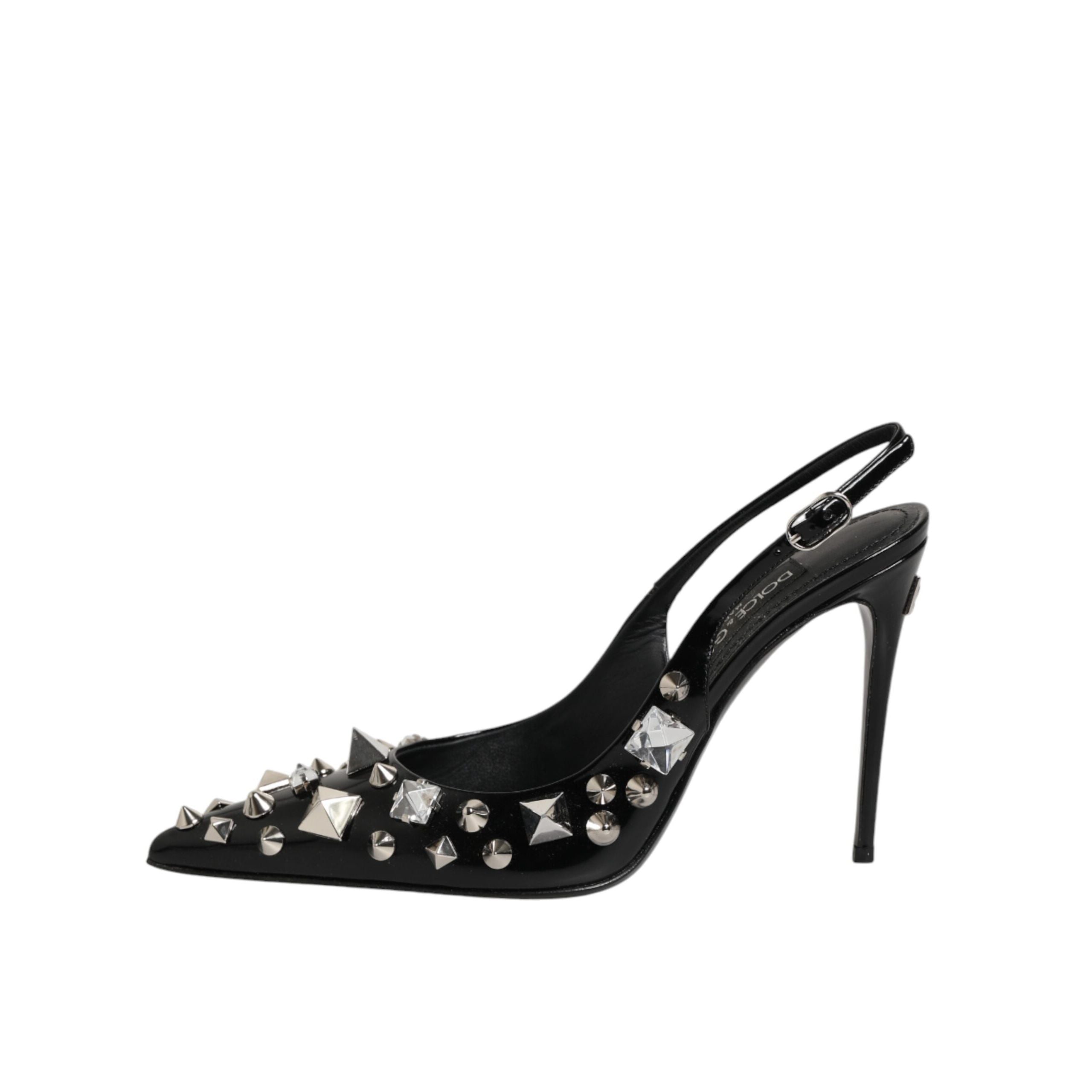 Dolce & Gabbana pantofi slingback negri din piele cu ținte