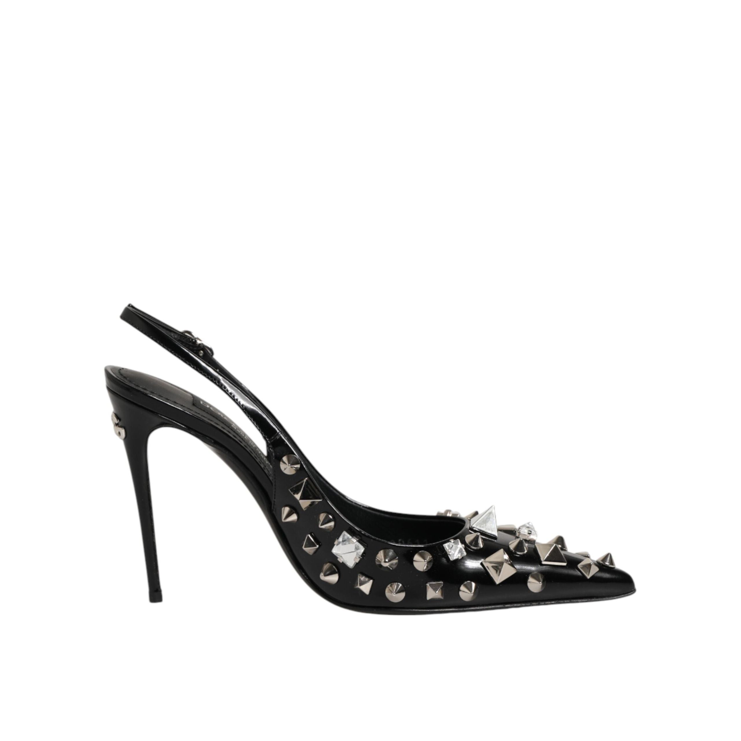 Dolce & Gabbana pantofi slingback negri din piele cu ținte