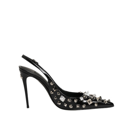 Dolce & Gabbana pantofi slingback negri din piele cu ținte