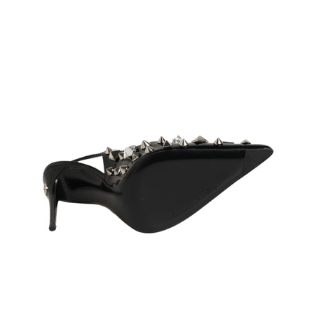 Dolce & Gabbana pantofi slingback negri din piele cu ținte