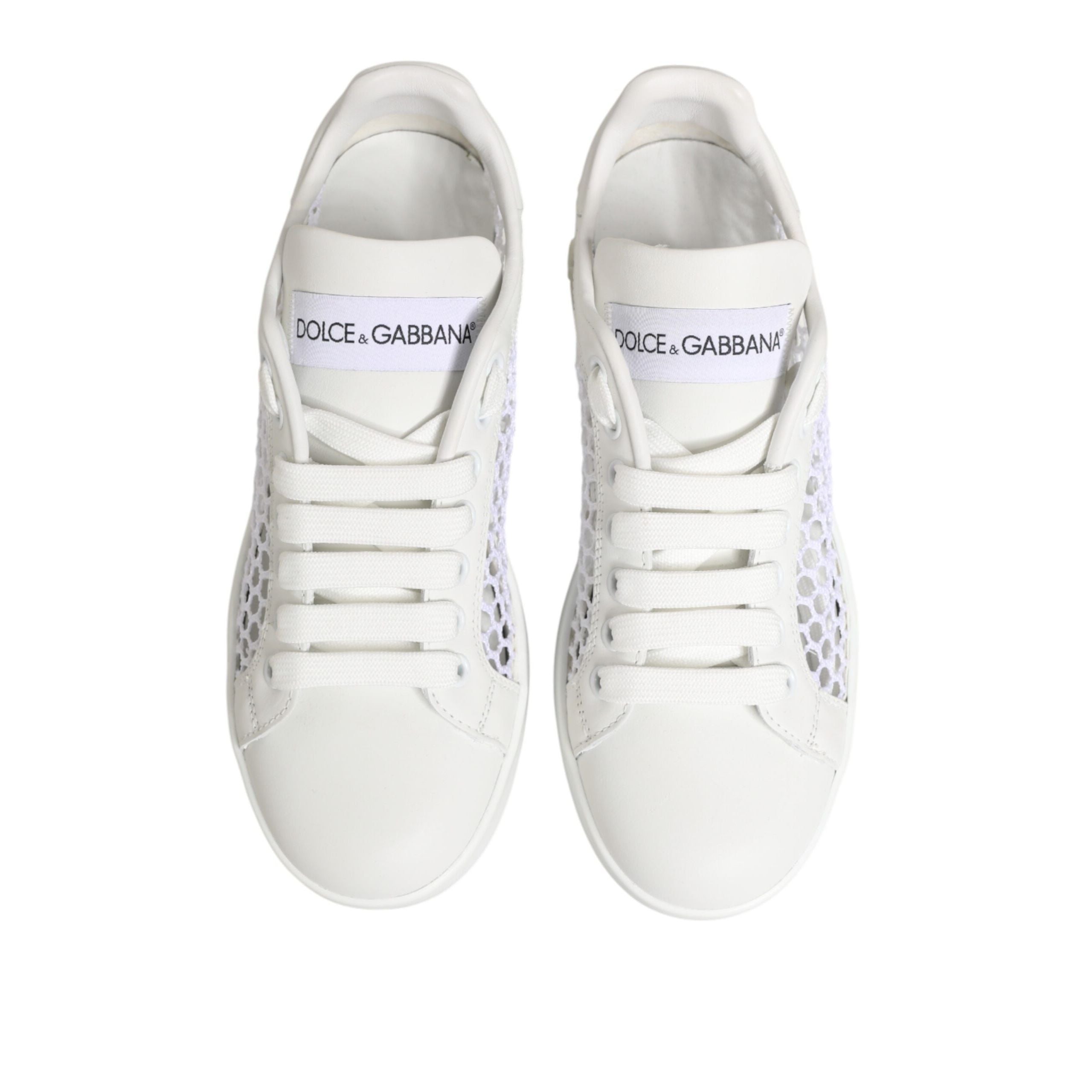 Dolce & Gabbana Adidași Joși cu Inserții din Plasă Albă