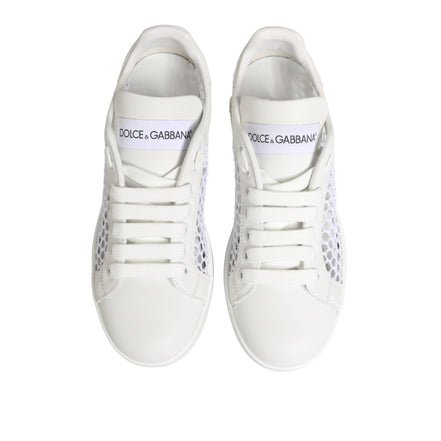 Dolce & Gabbana Adidași Joși cu Inserții din Plasă Albă