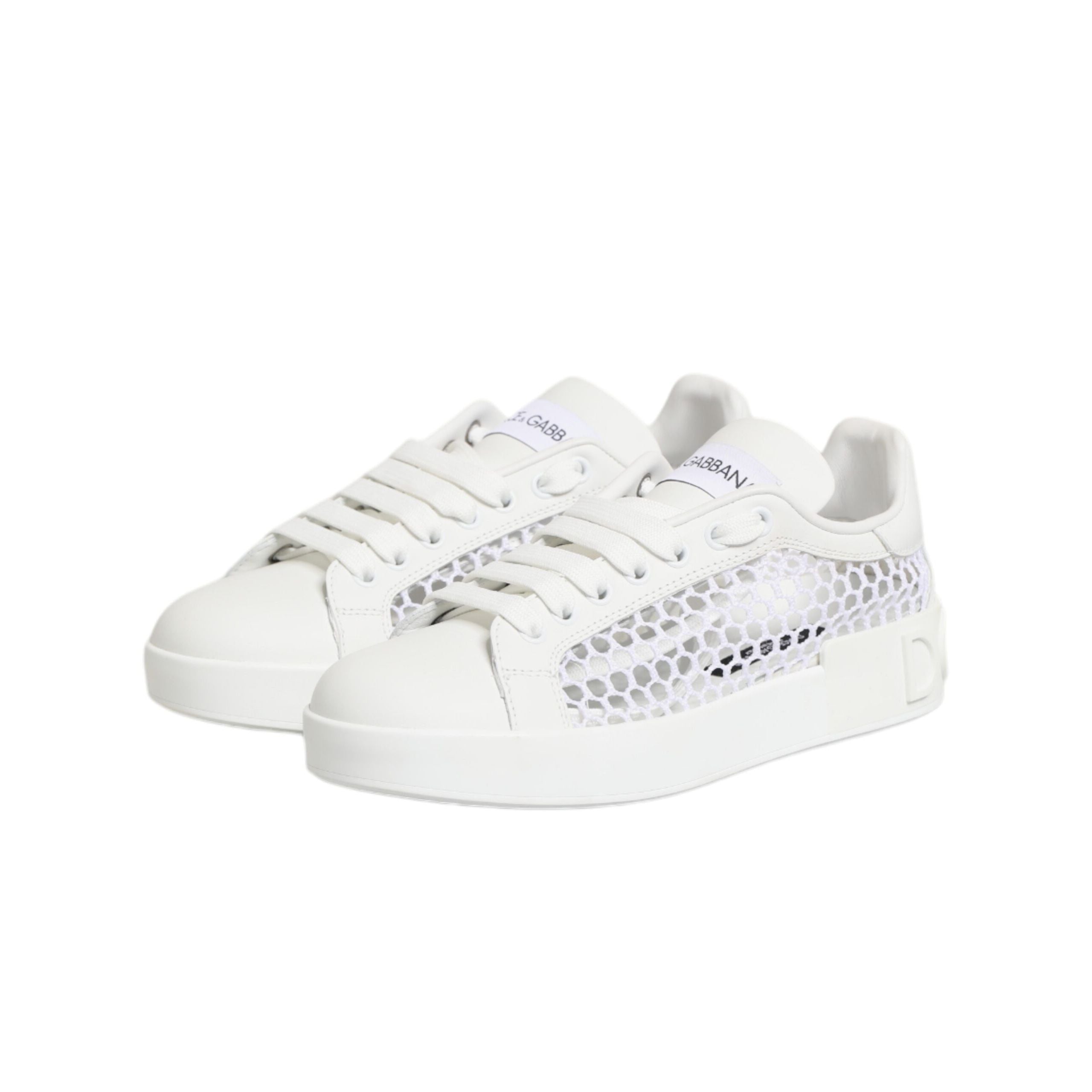Dolce & Gabbana Adidași Joși cu Inserții din Plasă Albă