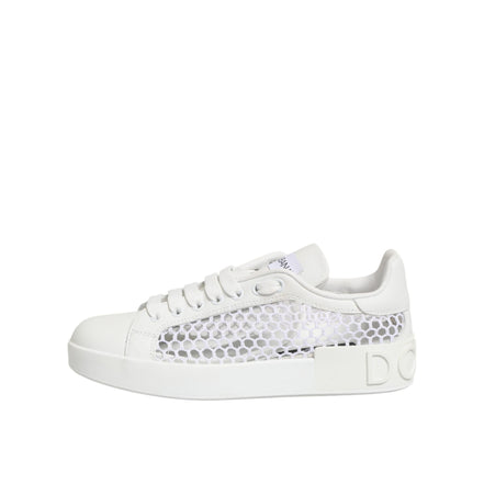 Dolce & Gabbana Adidași Joși cu Inserții din Plasă Albă