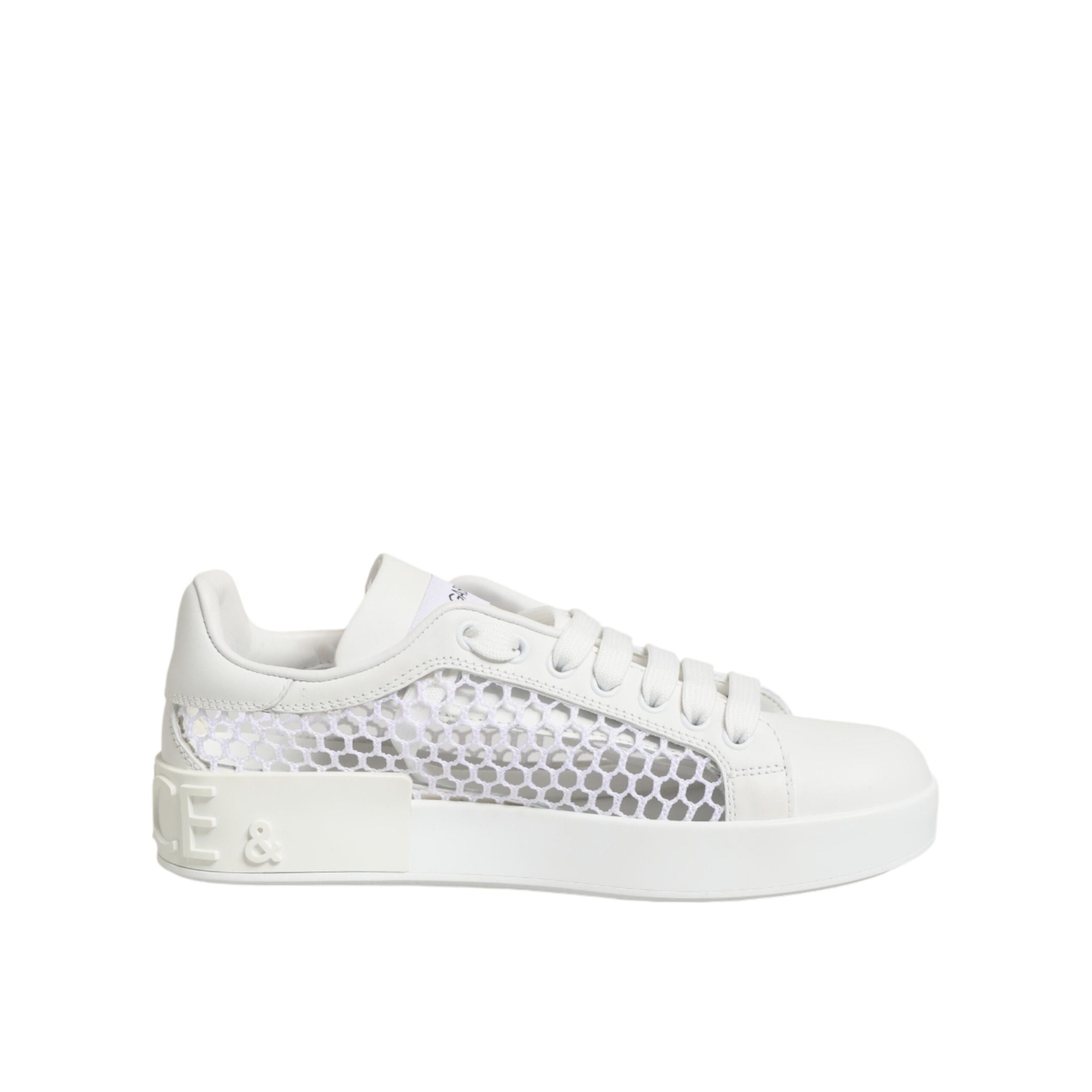 Dolce & Gabbana Adidași Joși cu Inserții din Plasă Albă