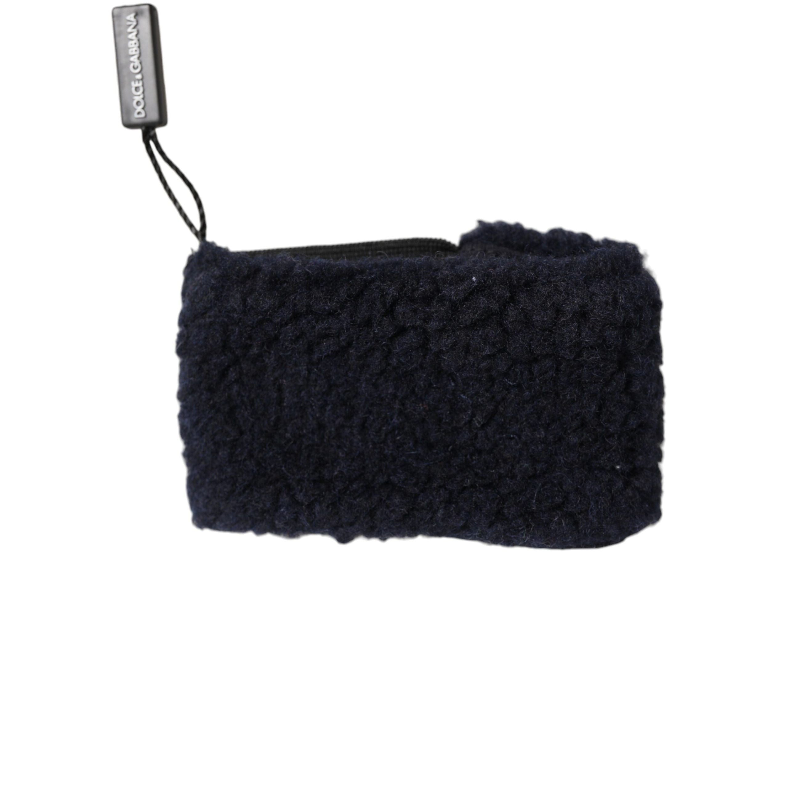 Dolce & Gabbana Black Wool Knitted Sweatbands Wristband