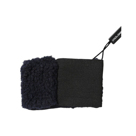 Dolce & Gabbana Black Wool Knitted Sweatbands Wristband