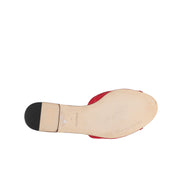 Sandale plate slip-on Dolce & Gabbana roșii cu ornamente