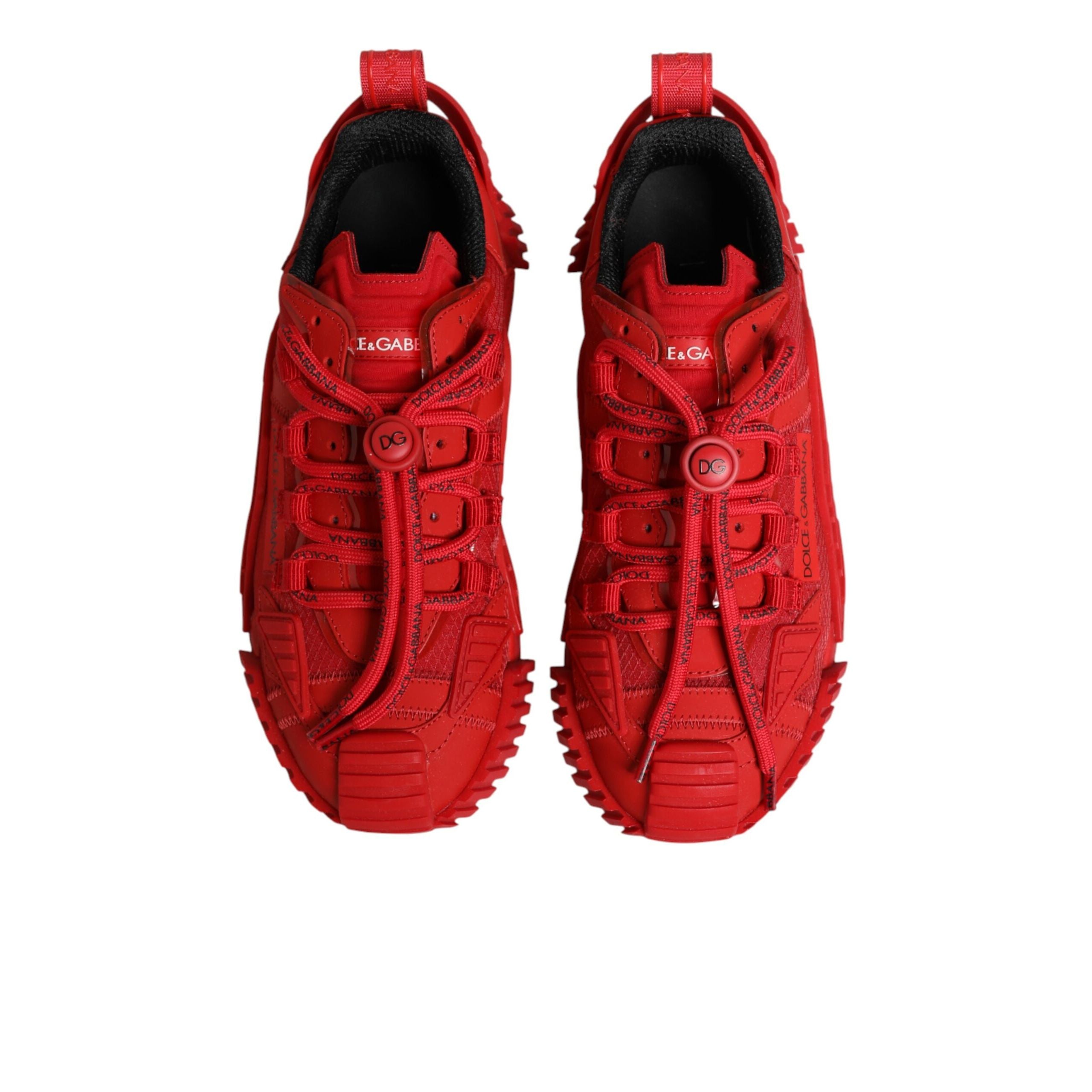 Dolce & Gabbana Red Logo Lace Low Top NS1 Sneakers