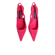 Pantofi slingback din piele intoarsă roz Dolce & Gabbana