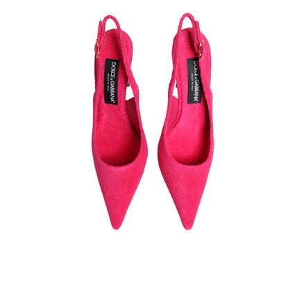 Pantofi slingback din piele intoarsă roz Dolce & Gabbana