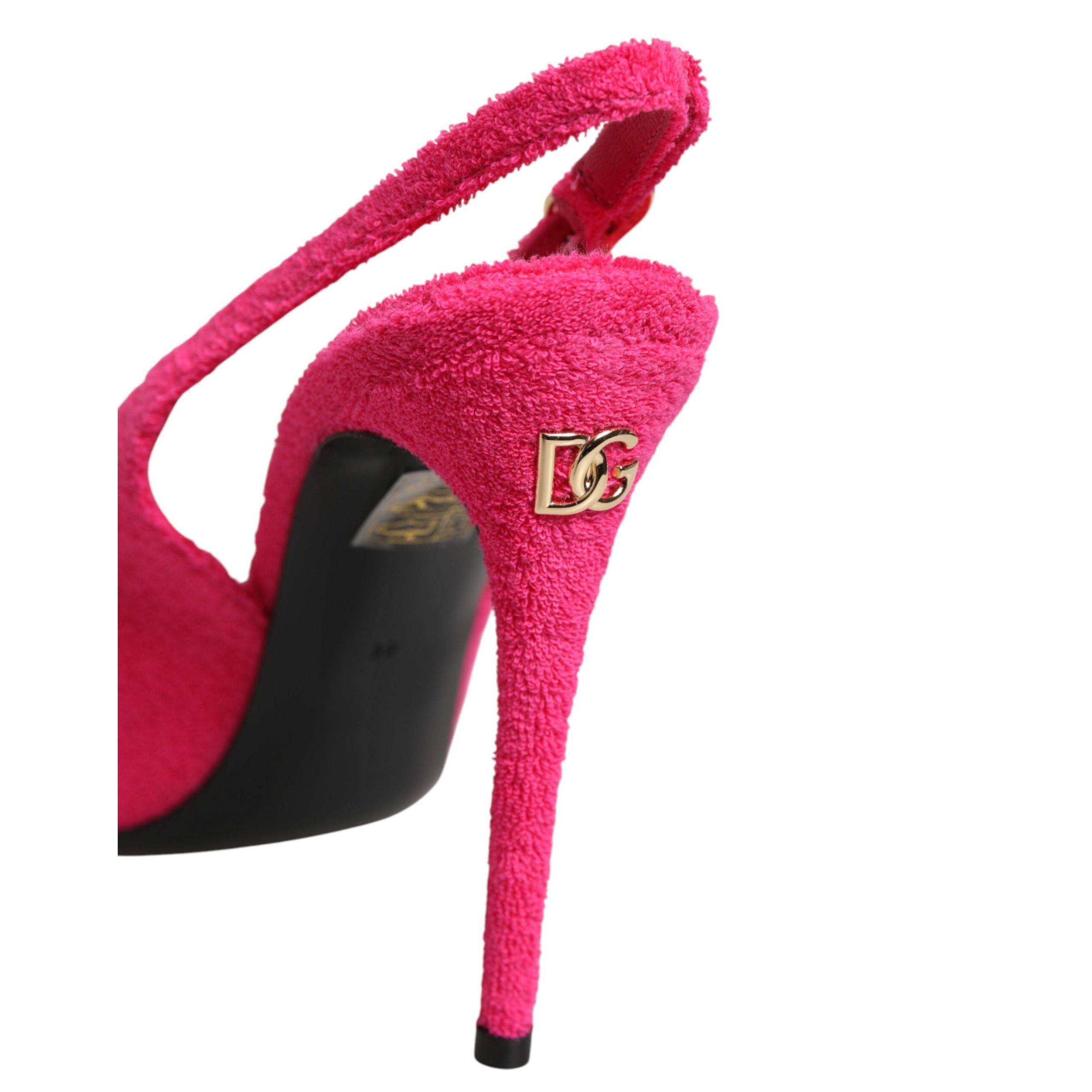 Pantofi slingback din piele intoarsă roz Dolce & Gabbana