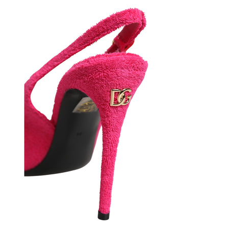 Pantofi slingback din piele intoarsă roz Dolce & Gabbana