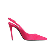 Pantofi slingback din piele intoarsă roz Dolce & Gabbana