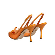 Pantofi cu toc Dolce & Gabbana Orange Leather Mesh Slingback