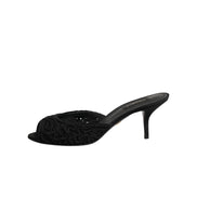 Dolce & Gabbana Papuci cu toc și broderie negri