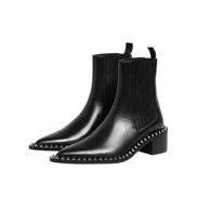 Dolce & Gabbana Black Studded Chelsea Ankle Boots