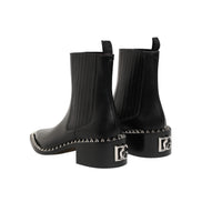 Dolce & Gabbana Black Studded Chelsea Ankle Boots