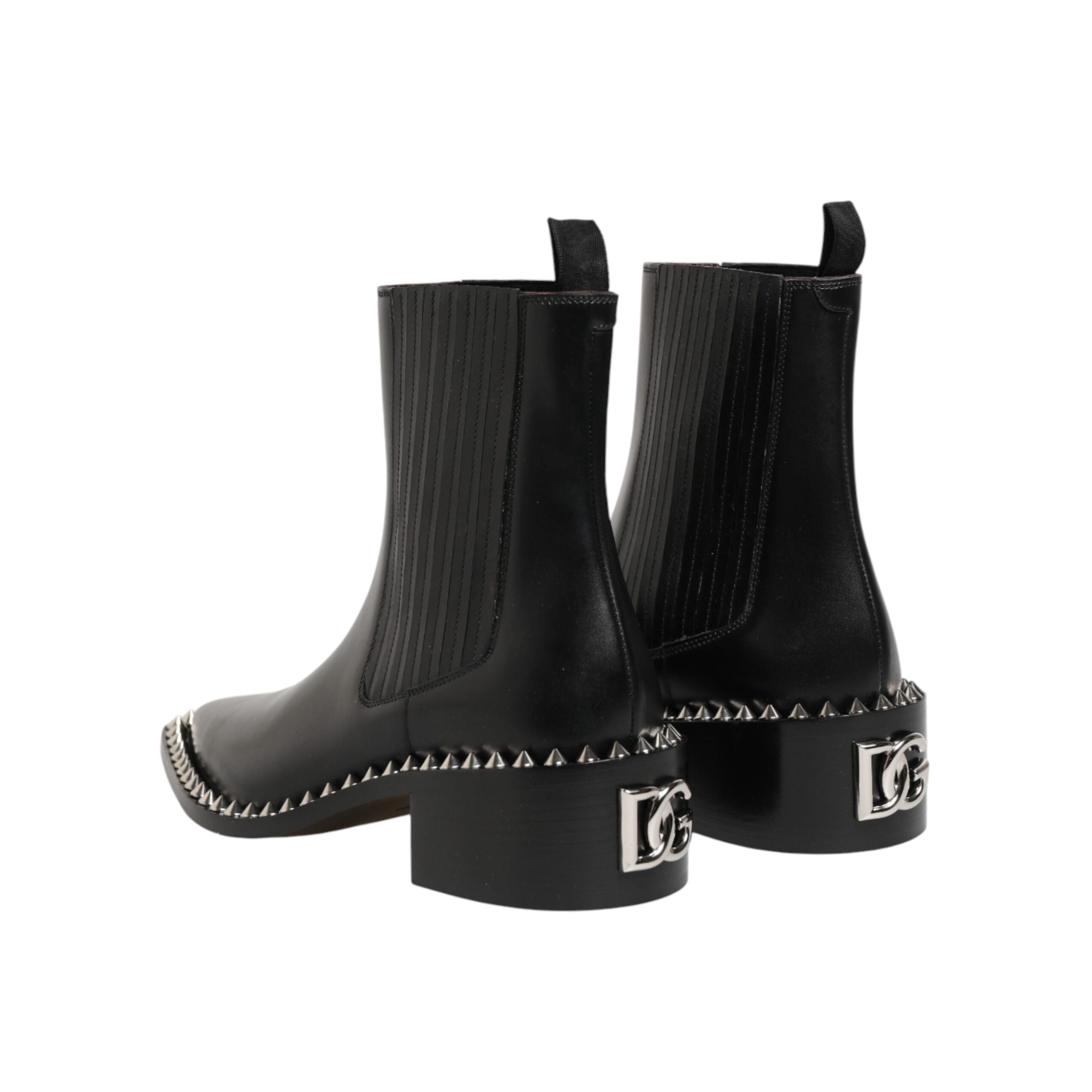 Dolce & Gabbana Black Studded Chelsea Ankle Boots