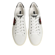 Adidași Dolce & Gabbana din piele albă, cu aplicații inimioară
