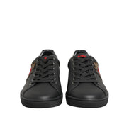 Adidași Dolce & Gabbana din piele neagră cu aplicații inimioară