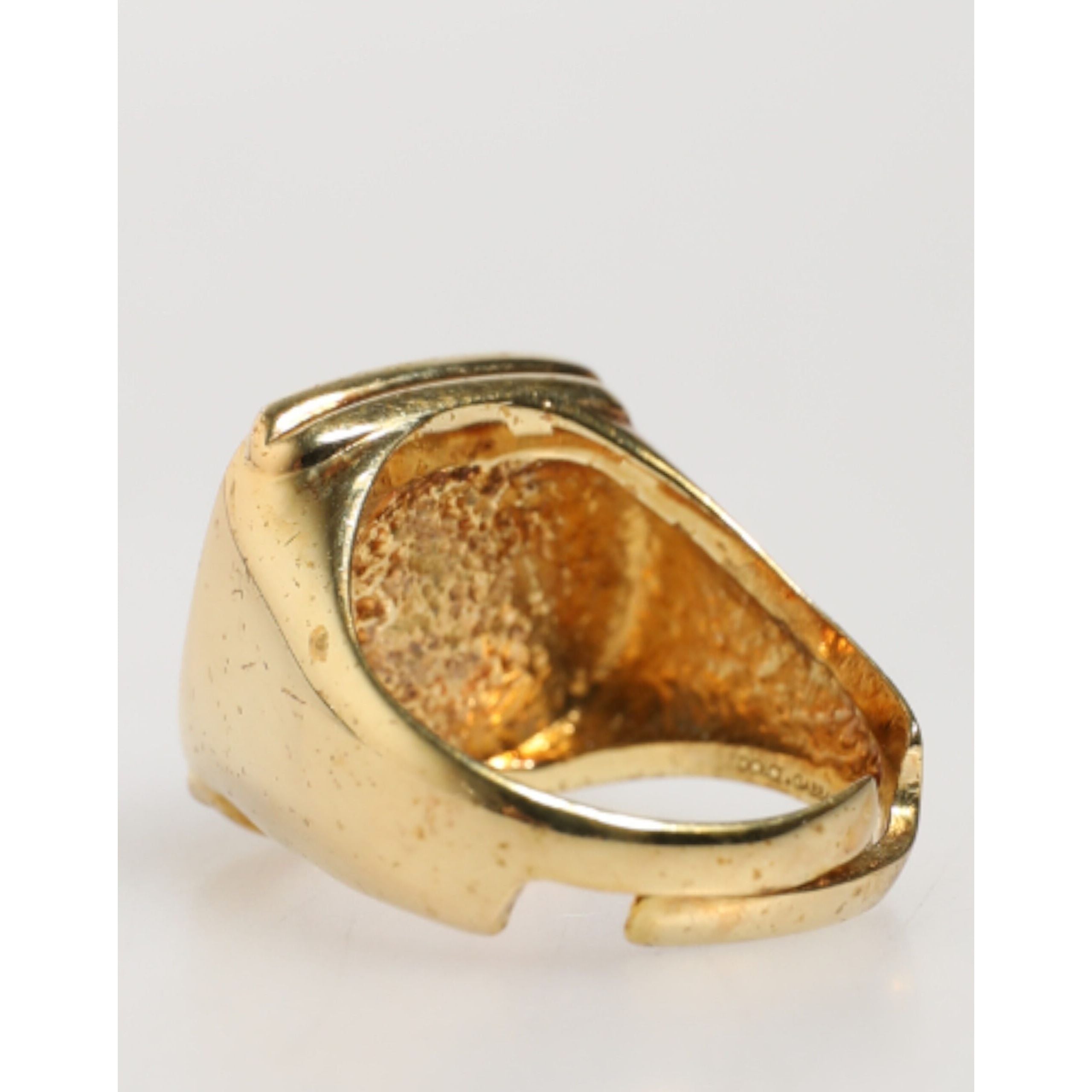 Dolce & Gabbana Gold-Tone Real Brass Black Enamel 