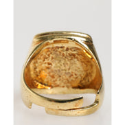 Dolce & Gabbana Gold-Tone Real Brass Black Enamel 