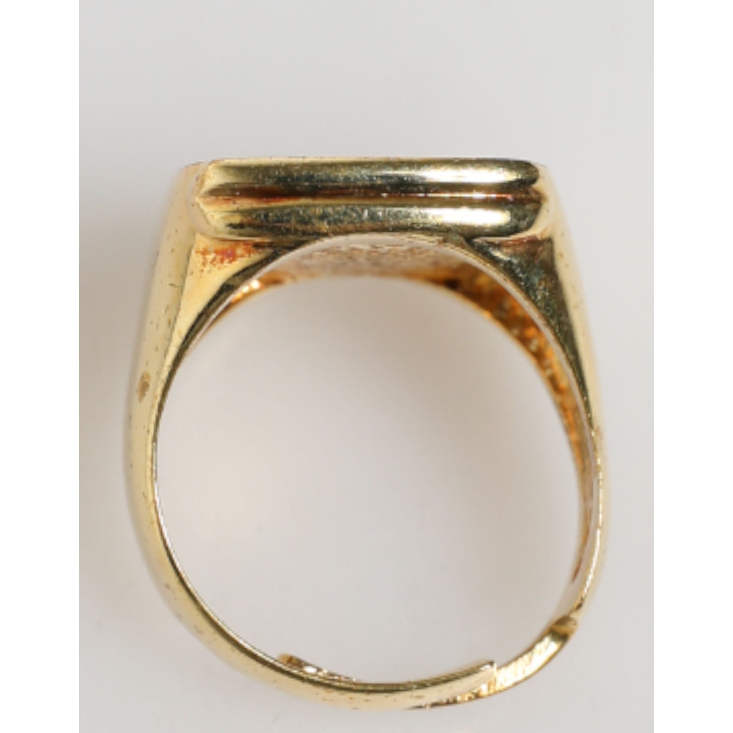 Dolce & Gabbana Gold-Tone Real Brass Black Enamel 