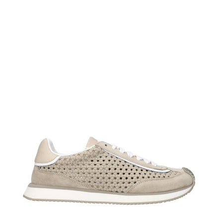 Sneakers low top Dolce & Gabbana bej din material textil