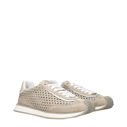 Sneakers low top Dolce & Gabbana bej din material textil