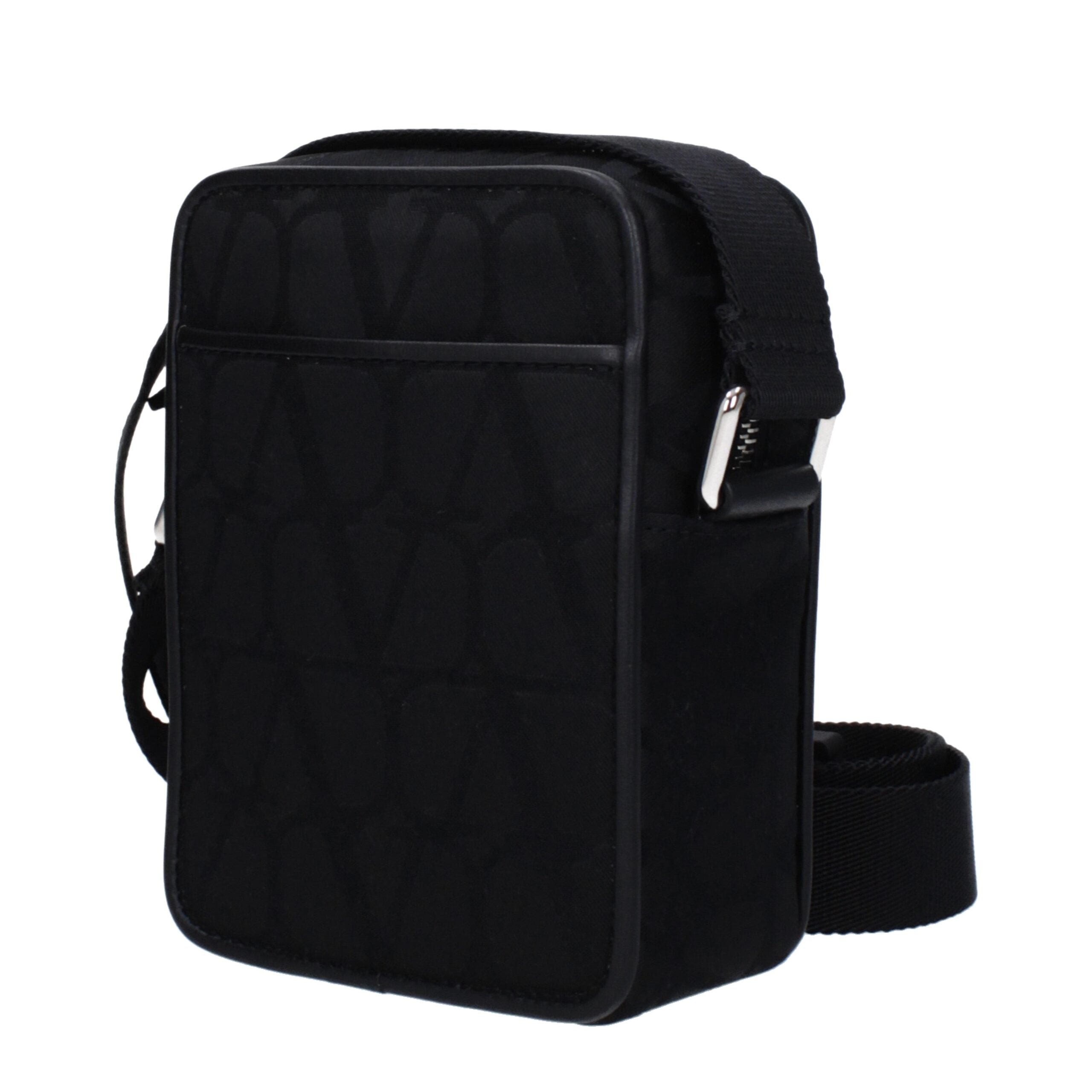 Geantă crossbody Valentino Garavani, neagră, din material textil