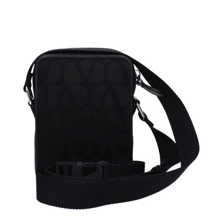 Geantă crossbody Valentino Garavani, neagră, din material textil