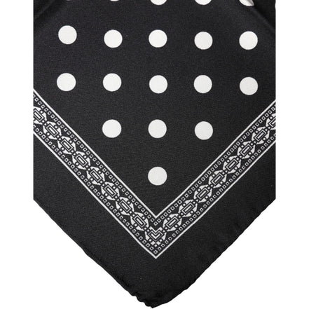 Dolce & Gabbana Black Polka Dot Square Handkerchief Scarf