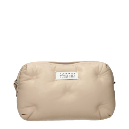 Geantă clutch din piele bej Maison Margiela