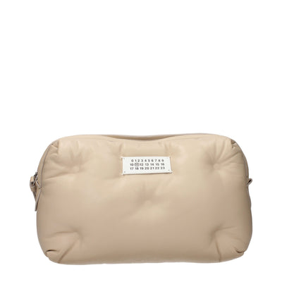 Geantă clutch din piele bej Maison Margiela