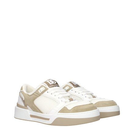 Adidași joși Dolce & Gabbana din țesătură albă