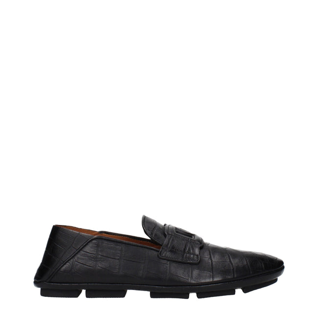 Mocasini tip slip-on Dolce & Gabbana din piele neagră