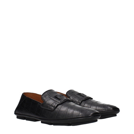 Mocasini tip slip-on Dolce & Gabbana din piele neagră