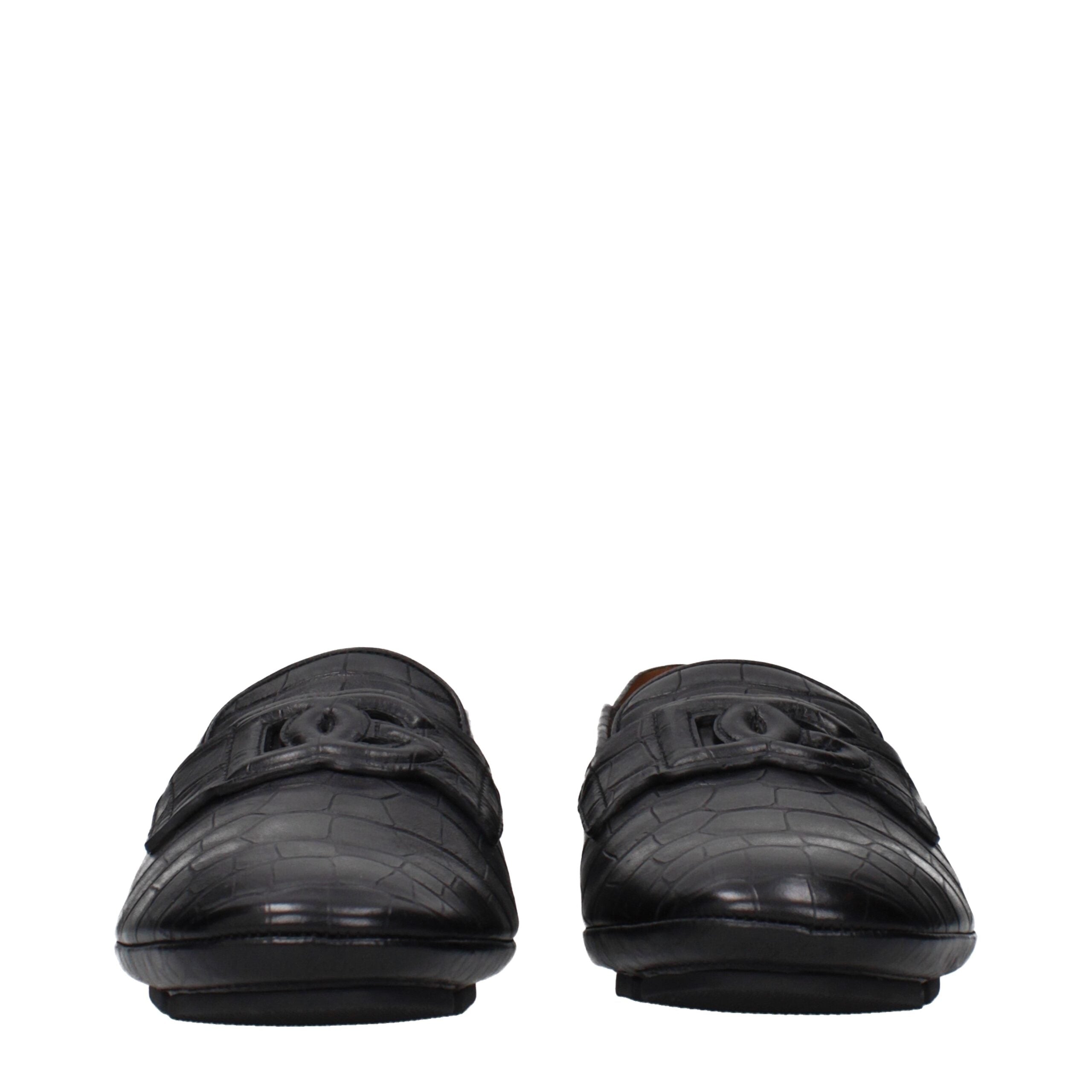Mocasini tip slip-on Dolce & Gabbana din piele neagră