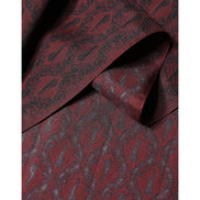 Dolce & Gabbana Maroon Patterned Silk Wrap Foulard 133cm x 22cm Scarf