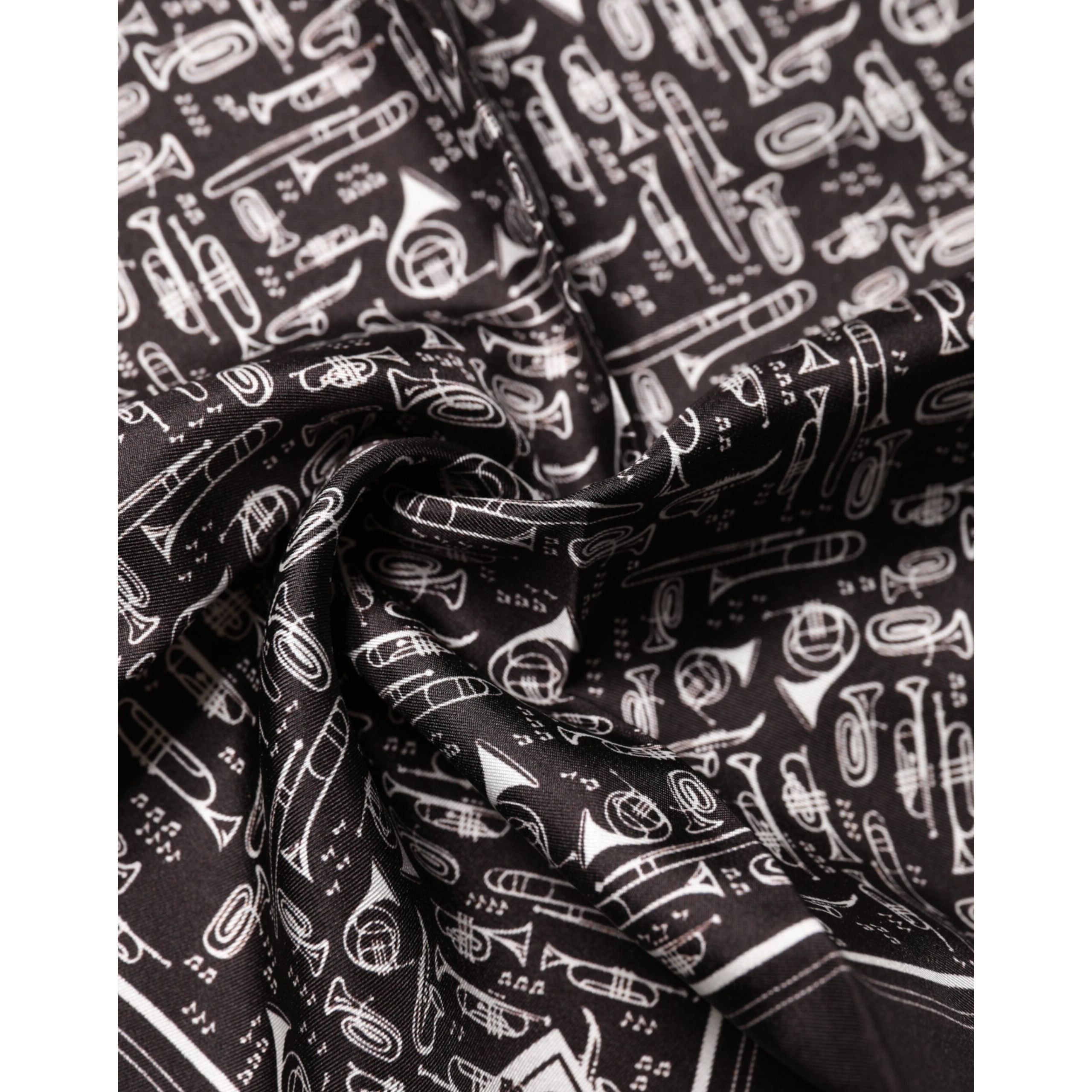 Dolce & Gabbana Brown Jazz Club Square Handkerchief 32cm x 31cm Scarf