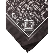 Dolce & Gabbana Brown Jazz Club Square Handkerchief 32cm x 31cm Scarf