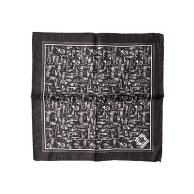 Dolce & Gabbana Brown Jazz Club Square Handkerchief 32cm x 31cm Scarf